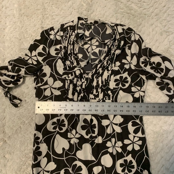 Lucky Brand Hearts and Clovers Black and White Floral Dress Women’s Medium - Picture 7 of 12